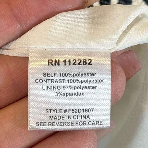 NWT Adelyn Rae Geometric Print Sheath Black & White Mini Dress  Large Women's - Picture 5 of 10